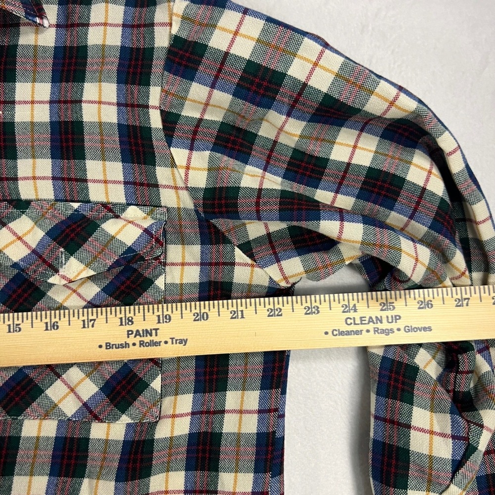 Backpacker Sportswear Mens L Plaid Long Sleeve Acrylic Button Up Shirt - Picture 4 of 8